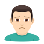 🙍🏻‍♂️ Emoji missmutiger Mann: helle Hautfarbe JoyPixels 6.5.