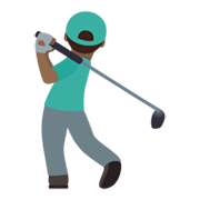 Emoji 🏌🏾‍♂️ Golfista Uomo: Carnagione Abbastanza Scura su JoyPixels 6.5.