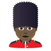 💂🏿‍♂️ Emoji Wachmann: dunkle Hautfarbe JoyPixels 6.5.