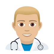 👨🏼‍⚕️ Emoji Profesional Sanitario Hombre: Tono De Piel Claro Medio en JoyPixels 6.5.