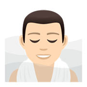 🧖🏻‍♂️ Emoji Mann in Dampfsauna: helle Hautfarbe JoyPixels 6.5.