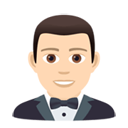 Emoji 🤵🏻‍♂️ Uomo in smoking: Carnagione Chiara su JoyPixels 6.5.
