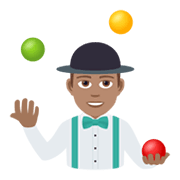 🤹🏽‍♂️ Emoji Jongleur: mittlere Hautfarbe JoyPixels 6.5.