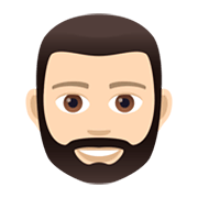 🧔🏻‍♂️ Emoji Mann: Bart helle Hautfarbe JoyPixels 6.5.