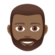 🧔🏾‍♂️ Emoji Homem: Barba Pele Morena Escura na JoyPixels 6.5.