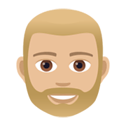 🧔🏼‍♂️ Emoji Homem: Barba Pele Morena Clara na JoyPixels 6.5.