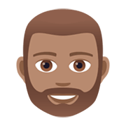 🧔🏽‍♂️ Emoji Homem: Barba Pele Morena na JoyPixels 6.5.