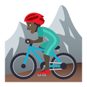 🚵🏿‍♂️ Emoji Hombre En Bicicleta De Montaña: Tono De Piel Oscuro en JoyPixels 6.5.