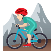 🚵🏻‍♂️ Emoji Homem Fazendo Mountain Bike: Pele Clara na JoyPixels 6.5.