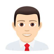 👨🏻‍💼 Emoji Büroangestellter: helle Hautfarbe JoyPixels 6.5.