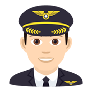 👨🏻‍✈️ Emoji Pilot: helle Hautfarbe JoyPixels 6.5.
