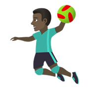 🤾🏿‍♂️ Emoji Handballspieler: dunkle Hautfarbe JoyPixels 6.5.