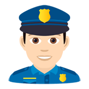 👮🏻‍♂️ Emoji Agente De Policía Hombre: Tono De Piel Claro en JoyPixels 6.5.