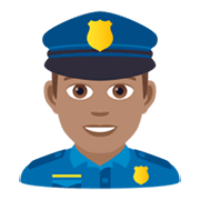 👮🏽‍♂️ Emoji Policial Homem: Pele Morena na JoyPixels 6.5.