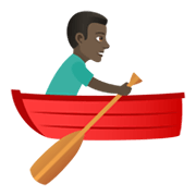🚣🏿‍♂️ Emoji Mann im Ruderboot: dunkle Hautfarbe JoyPixels 6.5.