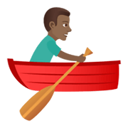 🚣🏾‍♂️ Emoji Mann im Ruderboot: mitteldunkle Hautfarbe JoyPixels 6.5.