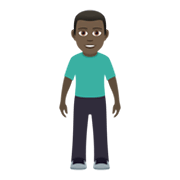 🧍🏿‍♂️ Emoji Homem Em Pé: Pele Escura na JoyPixels 6.5.