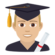 👨🏼‍🎓 Emoji Student: mittelhelle Hautfarbe JoyPixels 6.5.