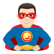 🦸🏻‍♂️ Emoji Homem Super-herói: Pele Clara na JoyPixels 6.5.