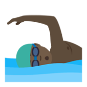 Emoji 🏊🏿‍♂️ Nuotatore: Carnagione Scura su JoyPixels 6.5.