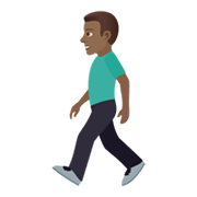 Emoji 🚶🏾‍♂️ Uomo Che Cammina: Carnagione Abbastanza Scura su JoyPixels 6.5.