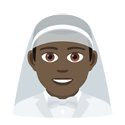 👰🏿‍♂️ Emoji Hombre Con Velo: Tono De Piel Oscuro en JoyPixels 6.5.