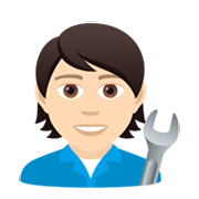 🧑🏻‍🔧 Emoji Mechaniker(in): helle Hautfarbe JoyPixels 6.5.