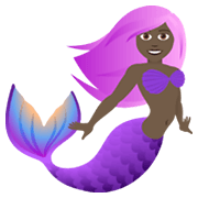 🧜🏿‍♀️ Emoji Meerjungfrau: dunkle Hautfarbe JoyPixels 6.5.