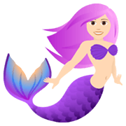 Émoji 🧜🏻‍♀️ Sirène : Peau Claire sur JoyPixels 6.5.