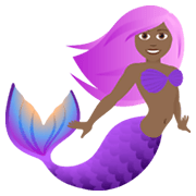 🧜🏾‍♀️ Emoji Sereia: Pele Morena Escura na JoyPixels 6.5.