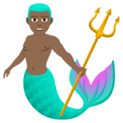 🧜🏾‍♂️ Emoji Sirena Hombre: Tono De Piel Oscuro Medio en JoyPixels 6.5.