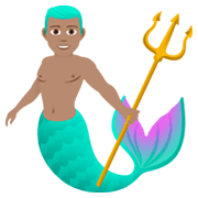 🧜🏽‍♂️ Emoji Sirena Hombre: Tono De Piel Medio en JoyPixels 6.5.