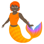 🧜🏿 Emoji Persona Sirena: Tono De Piel Oscuro en JoyPixels 6.5.