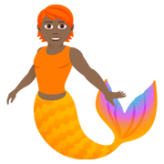 🧜🏾 Emoji Persona Sirena: Tono De Piel Oscuro Medio en JoyPixels 6.5.