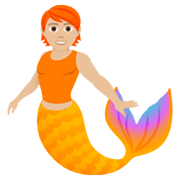 🧜🏼 Emoji Persona Sirena: Tono De Piel Claro Medio en JoyPixels 6.5.
