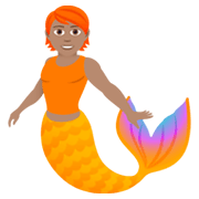 🧜🏽 Emoji Wassermensch: mittlere Hautfarbe JoyPixels 6.5.