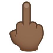 🖕🏾 Emoji Dedo Do Meio: Pele Morena Escura na JoyPixels 6.5.