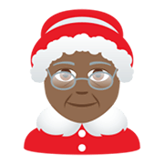 🤶🏾 Emoji Mamãe Noel: Pele Morena Escura na JoyPixels 6.5.
