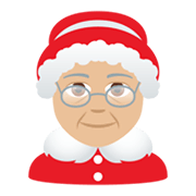 🤶🏼 Emoji Weihnachtsfrau: mittelhelle Hautfarbe JoyPixels 6.5.