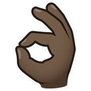 👌🏿 Emoji Señal De Aprobación Con La Mano: Tono De Piel Oscuro en JoyPixels 6.5.