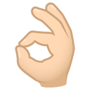 👌🏻 Emoji OK-Zeichen: helle Hautfarbe JoyPixels 6.5.