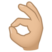 👌🏼 Emoji Sinal De Ok: Pele Morena Clara na JoyPixels 6.5.