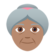 Émoji 👵🏽 Femme âgée : Peau Légèrement Mate sur JoyPixels 6.5.