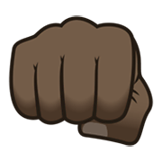 Emoji 👊🏿 Pugno Chiuso: Carnagione Scura su JoyPixels 6.5.