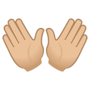 Émoji 👐🏼 Mains Ouvertes : Peau Moyennement Claire sur JoyPixels 6.5.