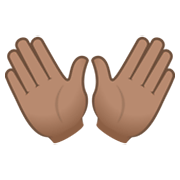 👐🏽 Emoji offene Hände: mittlere Hautfarbe JoyPixels 6.5.