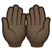 Emoji 🤲🏿 Mani Unite In Alto: Carnagione Scura su JoyPixels 6.5.