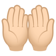 Emoji 🤲🏻 Mani Unite In Alto: Carnagione Chiara su JoyPixels 6.5.