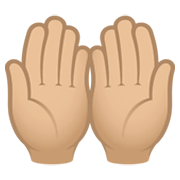 🤲🏼 Emoji Handflächen nach oben: mittelhelle Hautfarbe JoyPixels 6.5.