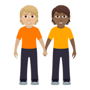 🧑🏼‍🤝‍🧑🏾 Emoji sich an den Händen haltende Personen: mittelhelle Hautfarbe, mitteldunkle Hautfarbe JoyPixels 6.5.